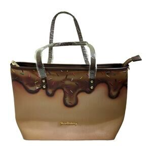 New SHOE BAKERY Brown Sprinkle Donut Pop Art Tote Shoulder Bag Purse Yummy